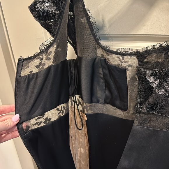 Georges Chakra Custom Black Lace & Sequin Gown - Picture 10 of 11